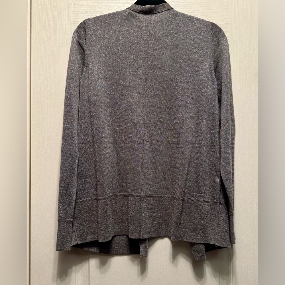 LOFT Gray Cardigan Sweater with Relaxed Fit - Picture 2 of 4
